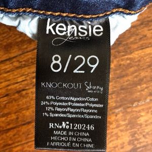 Kensie Skinny Jeans. Medium Wash Size 8/29
